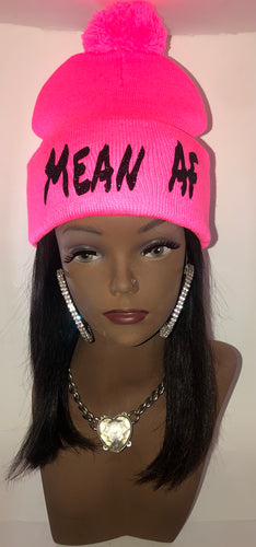 Pink MEAN AF Beanie